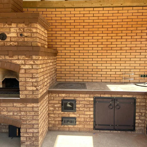 Мангальный комплекс из кирпича фото