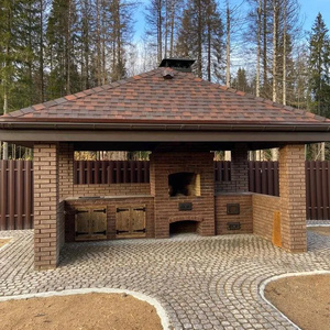 Барбекю комплекс из кирпича